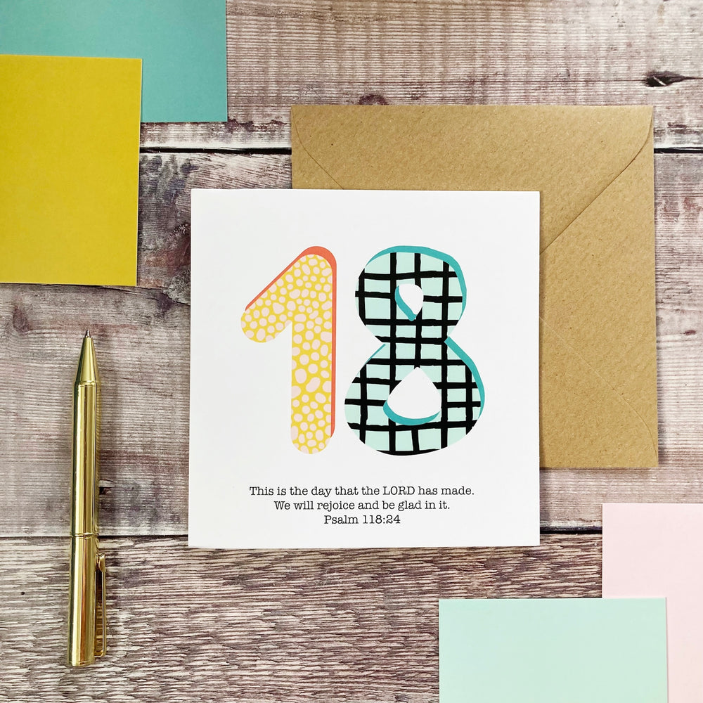 18st Birthday/ Anniversary Contemporary Christian Card