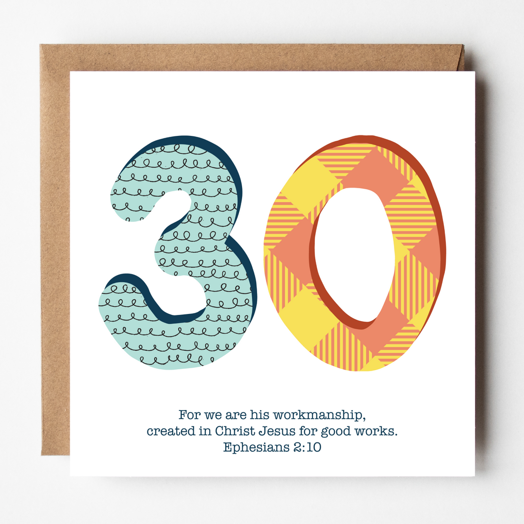 30th Birthday/ Anniversary Contemporary Christian Card
