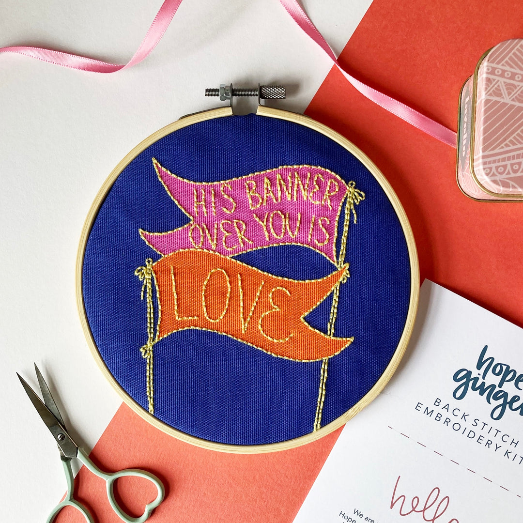His Banner Over You is Love Christian Embroidery Kit
