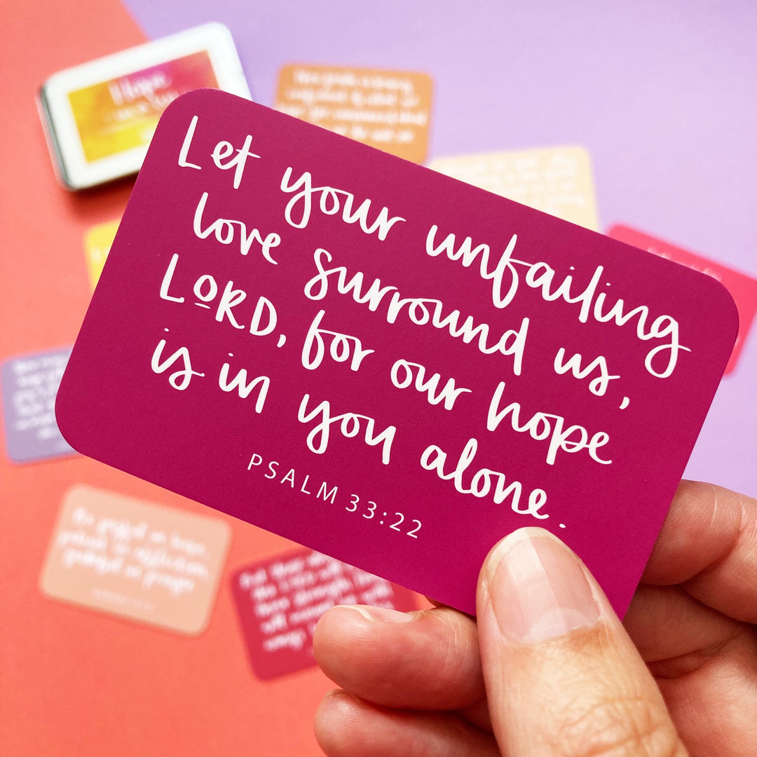 Hope in a Tin - 15 Hand-Lettered Scripture Cards