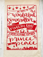 Isaiah 9:6 Christmas Tea Towel - Organic and Fairtrade