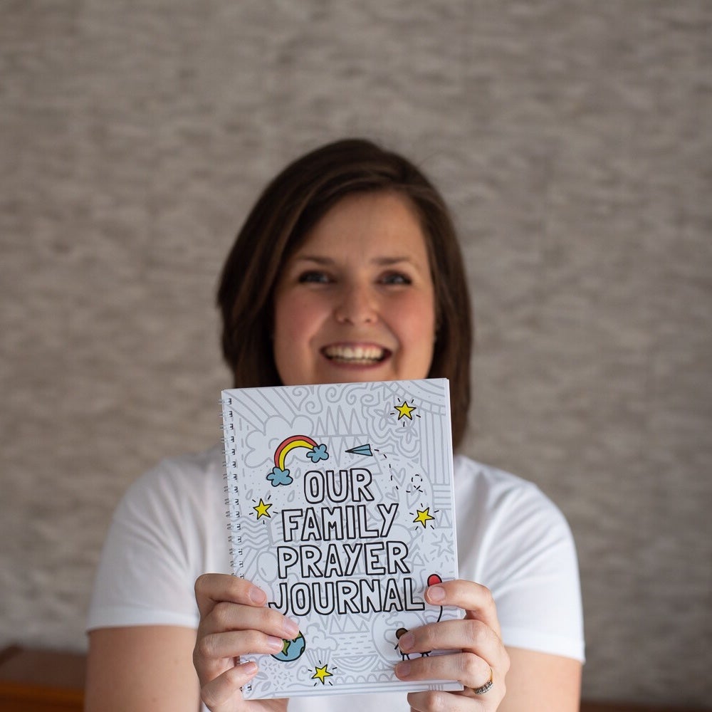 A5  63 page family prayer journal with fun illustrations on the front and back