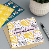 square hand lettered congratulations card
