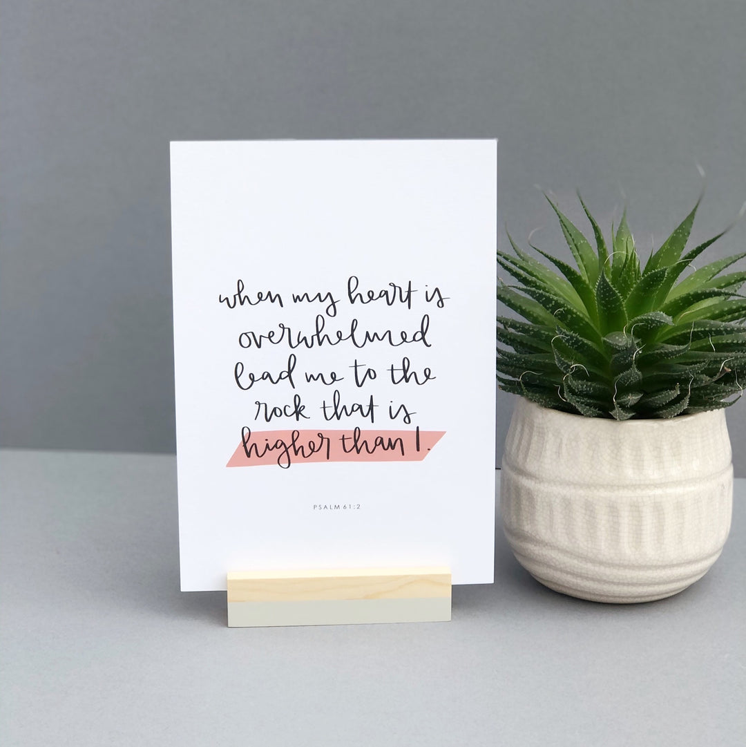 Christian art print gift - Psalm 61:2