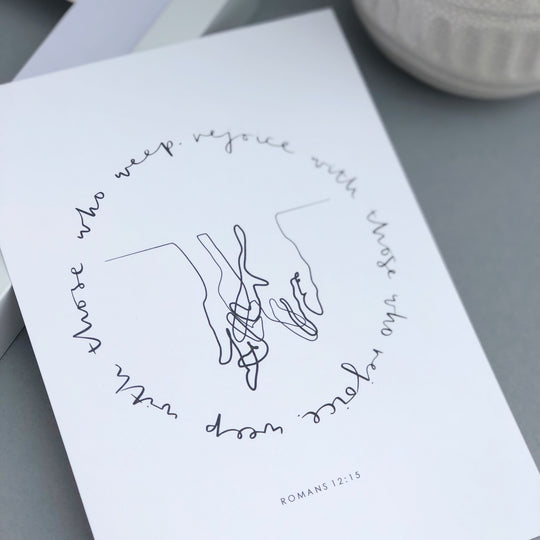 Romans 12:15 art print close up