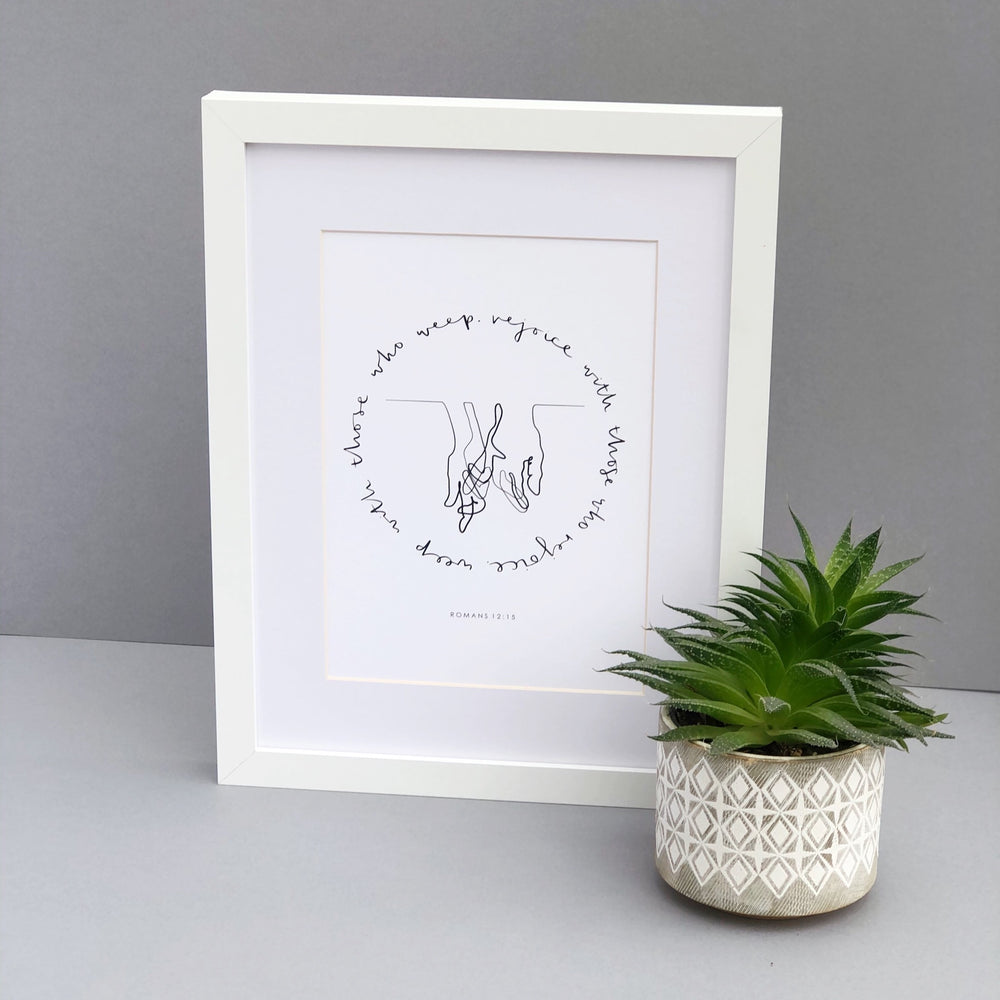 Weep with those who weep - Christian art print