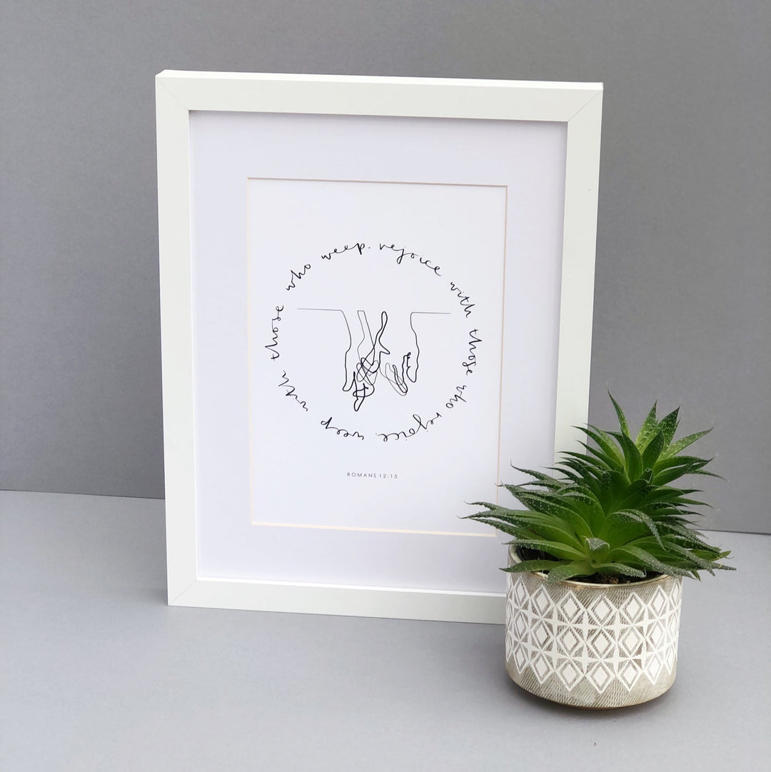 Weep with those who weep - Christian art print