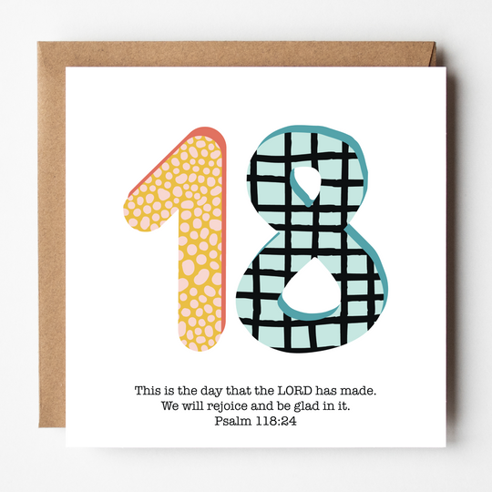 18st Birthday/ Anniversary Contemporary Christian Card