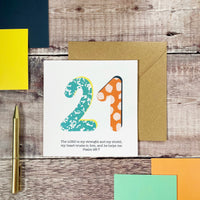 21st Birthday/ Anniversary Contemporary Christian Card