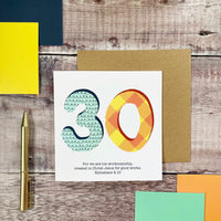 30th Birthday/ Anniversary Contemporary Christian Card
