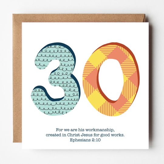 30th Birthday/ Anniversary Contemporary Christian Card