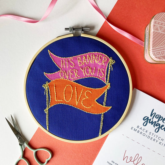 His Banner Over You is Love Christian Embroidery Kit