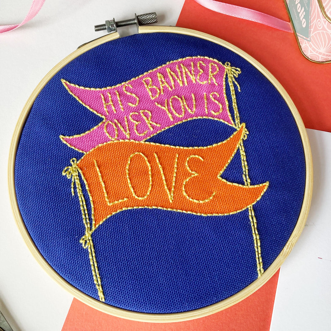 His Banner Over You is Love Christian Embroidery Kit