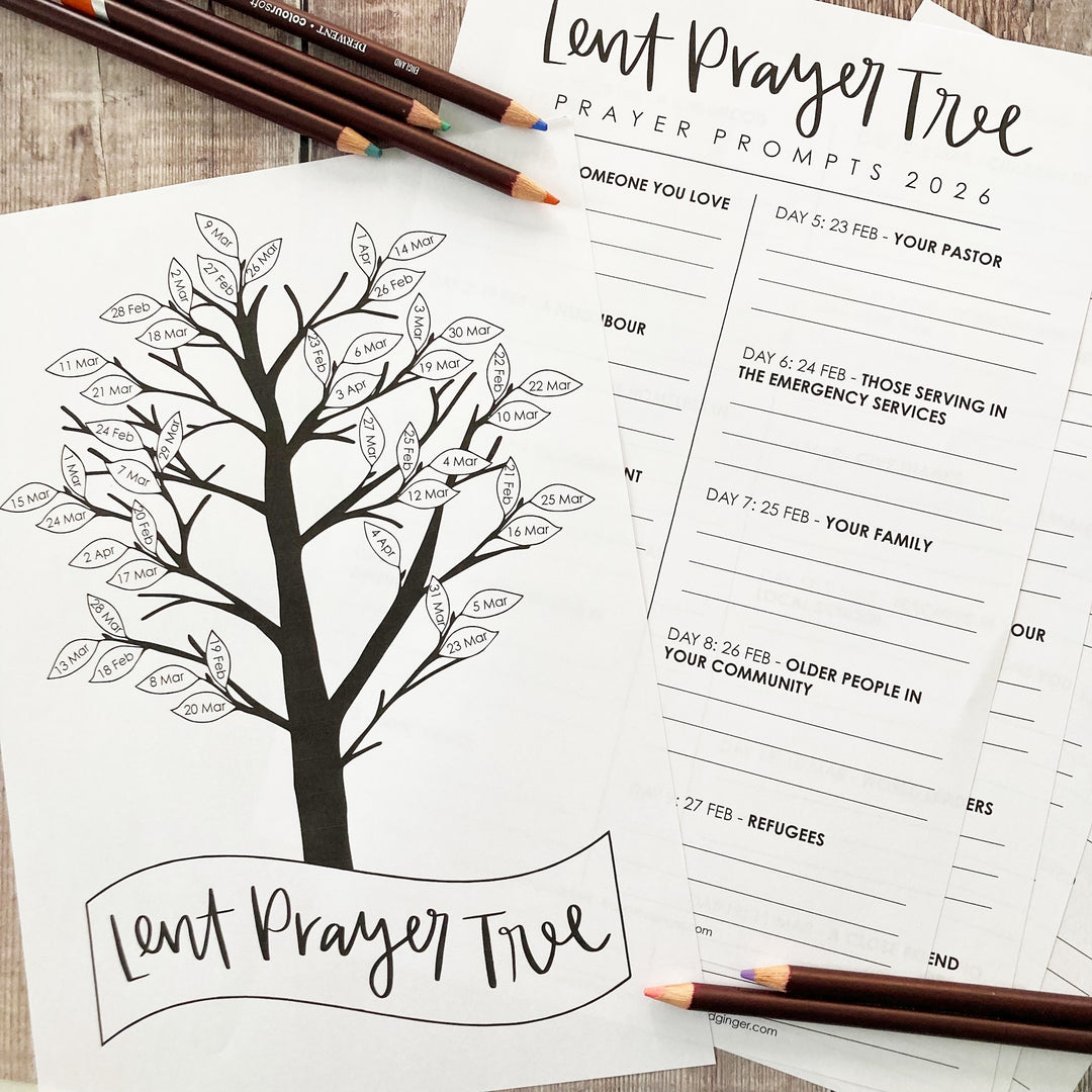 Printable Lent Prayer Tree 2026 – Hope and Ginger