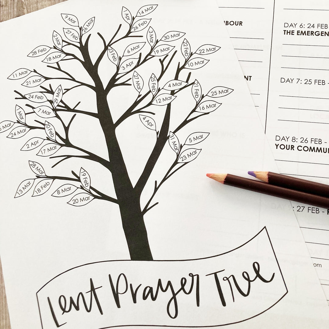 Printable Lent Prayer Tree 2026 – Hope and Ginger