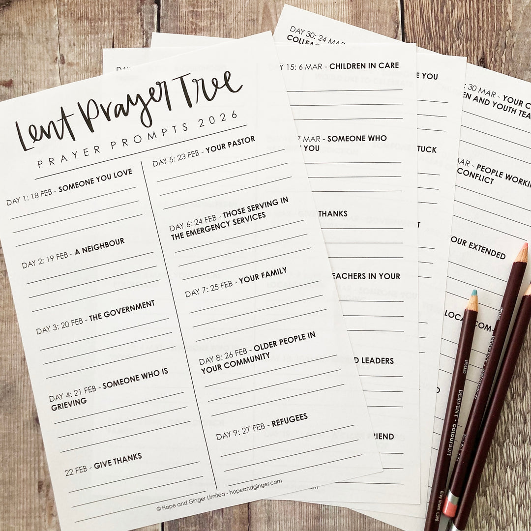 Printable Lent Prayer Tree 2026 – Hope and Ginger