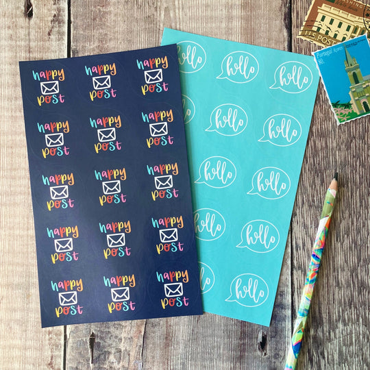 Happy Post Sticker Set (30 or 60 Stickers)