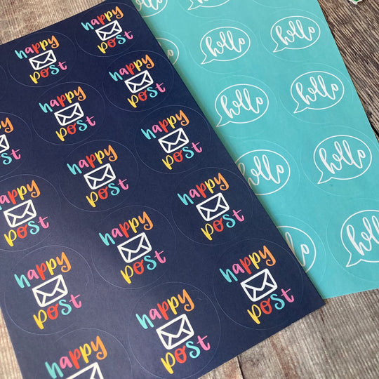 Happy Post Sticker Set (30 or 60 Stickers)
