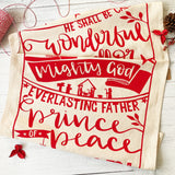 Isaiah 9:6 Christmas Tea Towel - Organic and Fairtrade