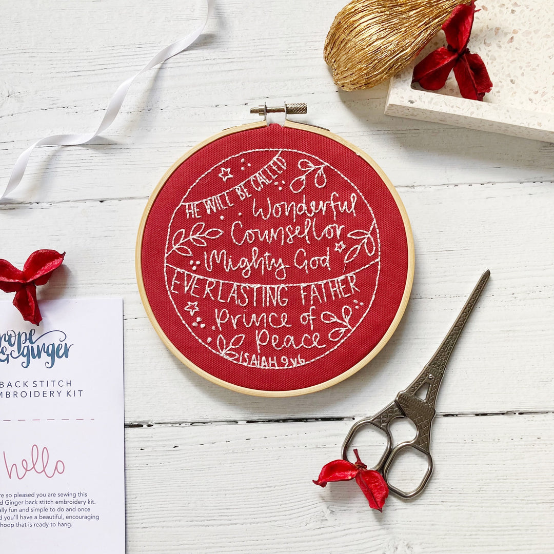 Isaiah 9:6 Christmas Christian Embroidery Kit
