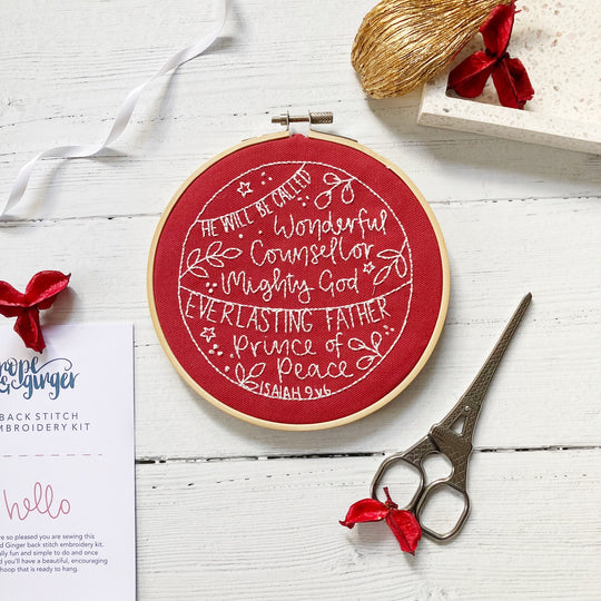 Isaiah 9:6 Christmas Christian Embroidery Kit