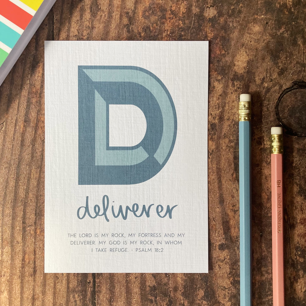 Letter D - A6 Bible Alphabet Print