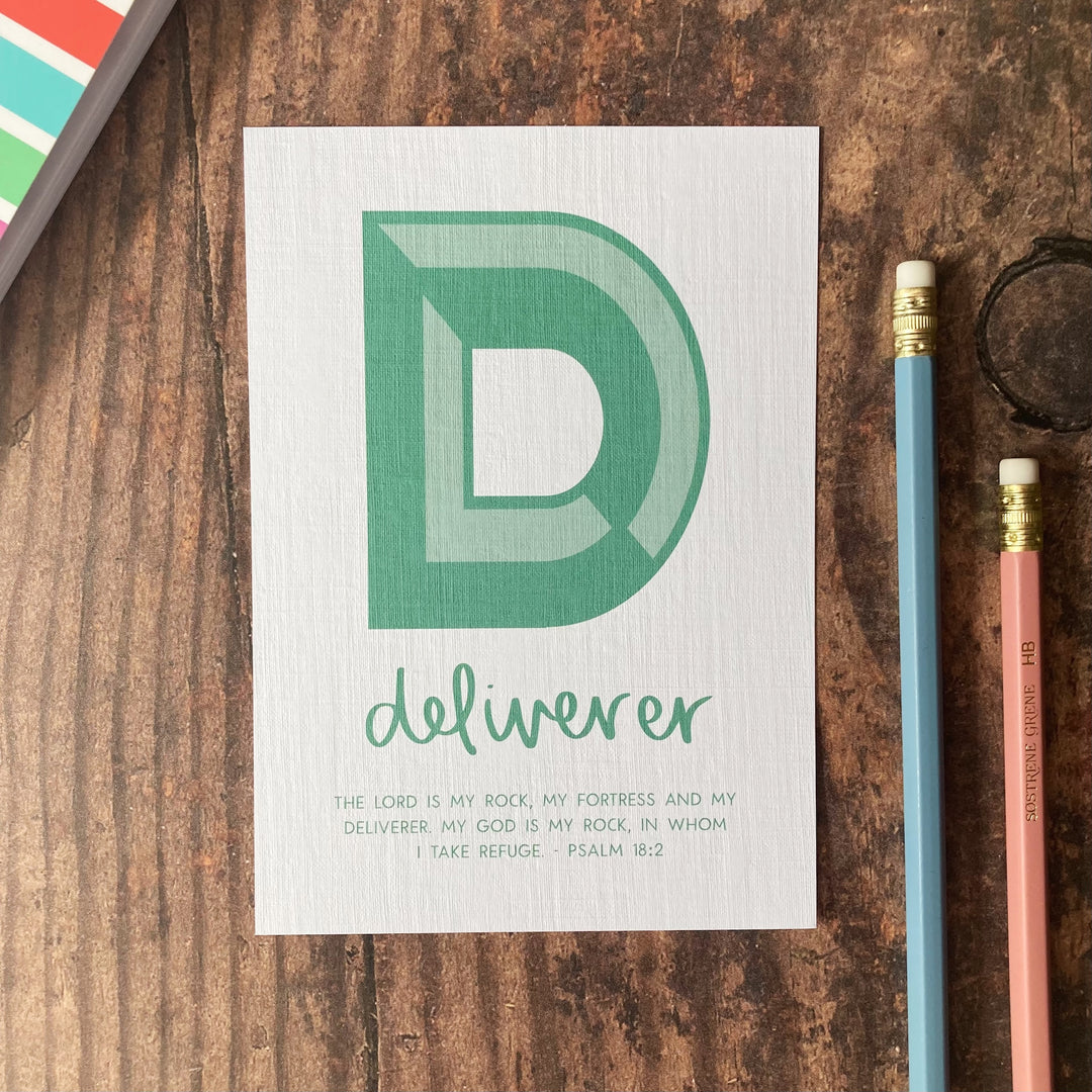 Letter D - A6 Bible Alphabet Print