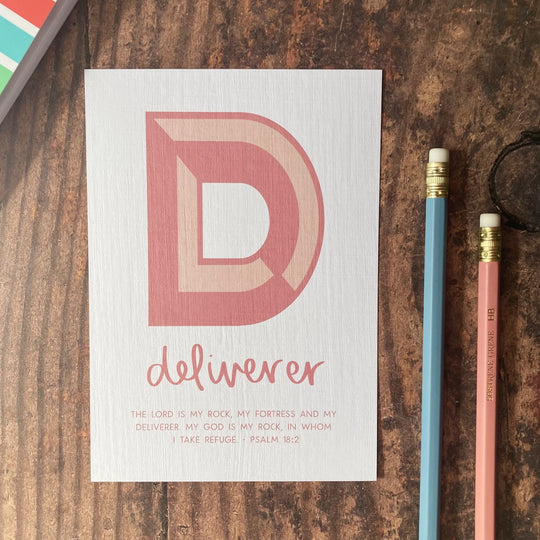 Letter D - A6 Bible Alphabet Print