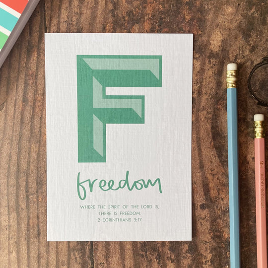 Letter F - A6 Bible Alphabet Print