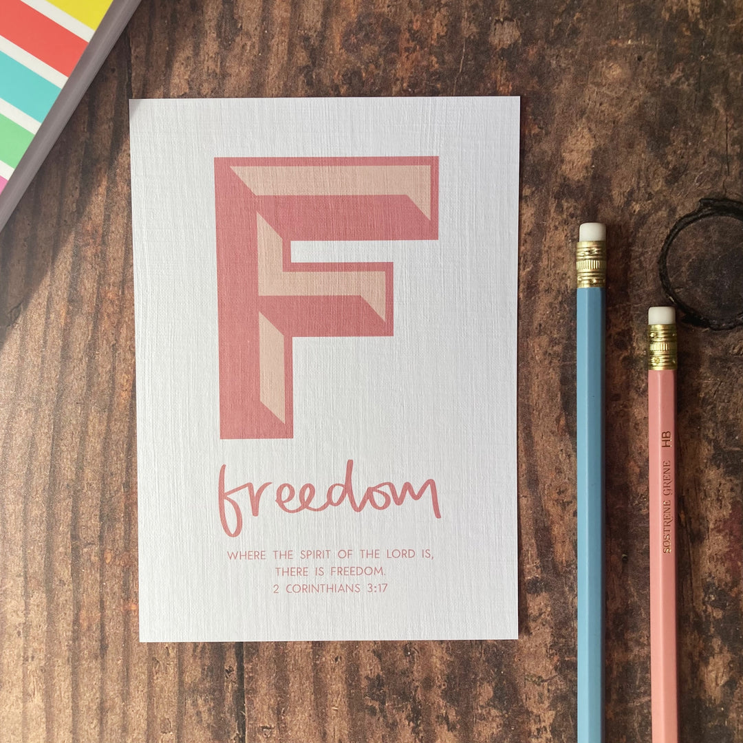 Letter F - A6 Bible Alphabet Print