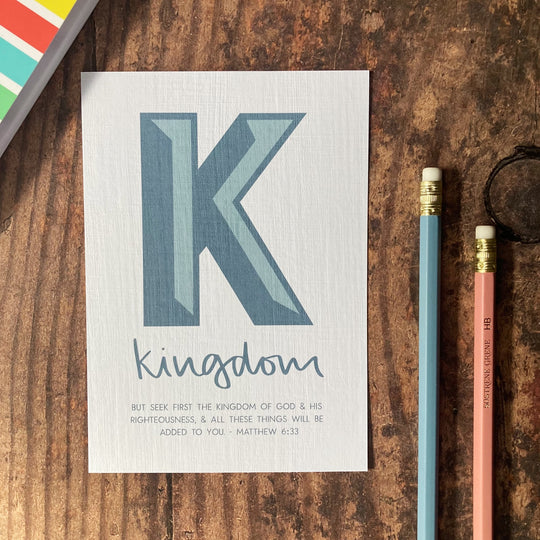 Letter K - A6 Bible Alphabet Print
