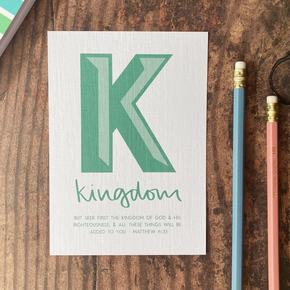Letter K - A6 Bible Alphabet Print