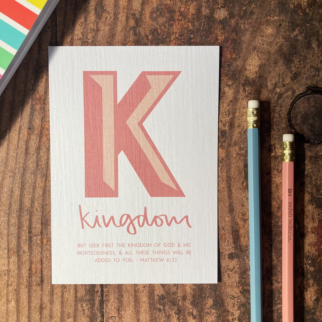 Letter K - A6 Bible Alphabet Print