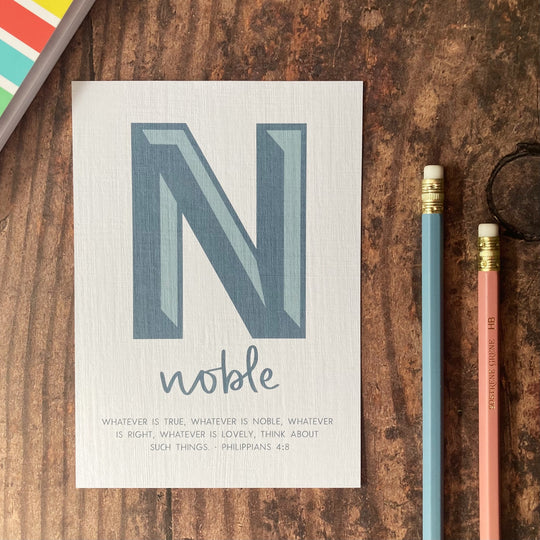 Letter N - A6 Bible Alphabet Print