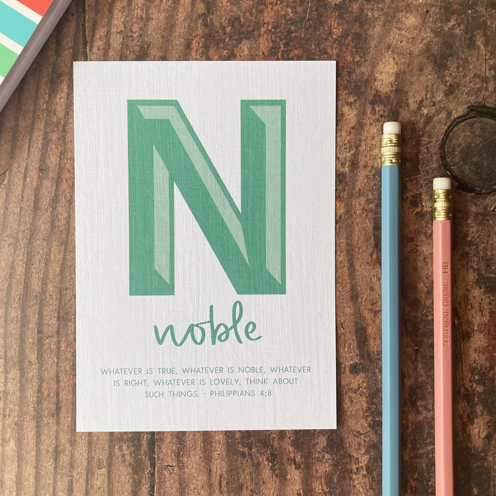 Letter N - A6 Bible Alphabet Print