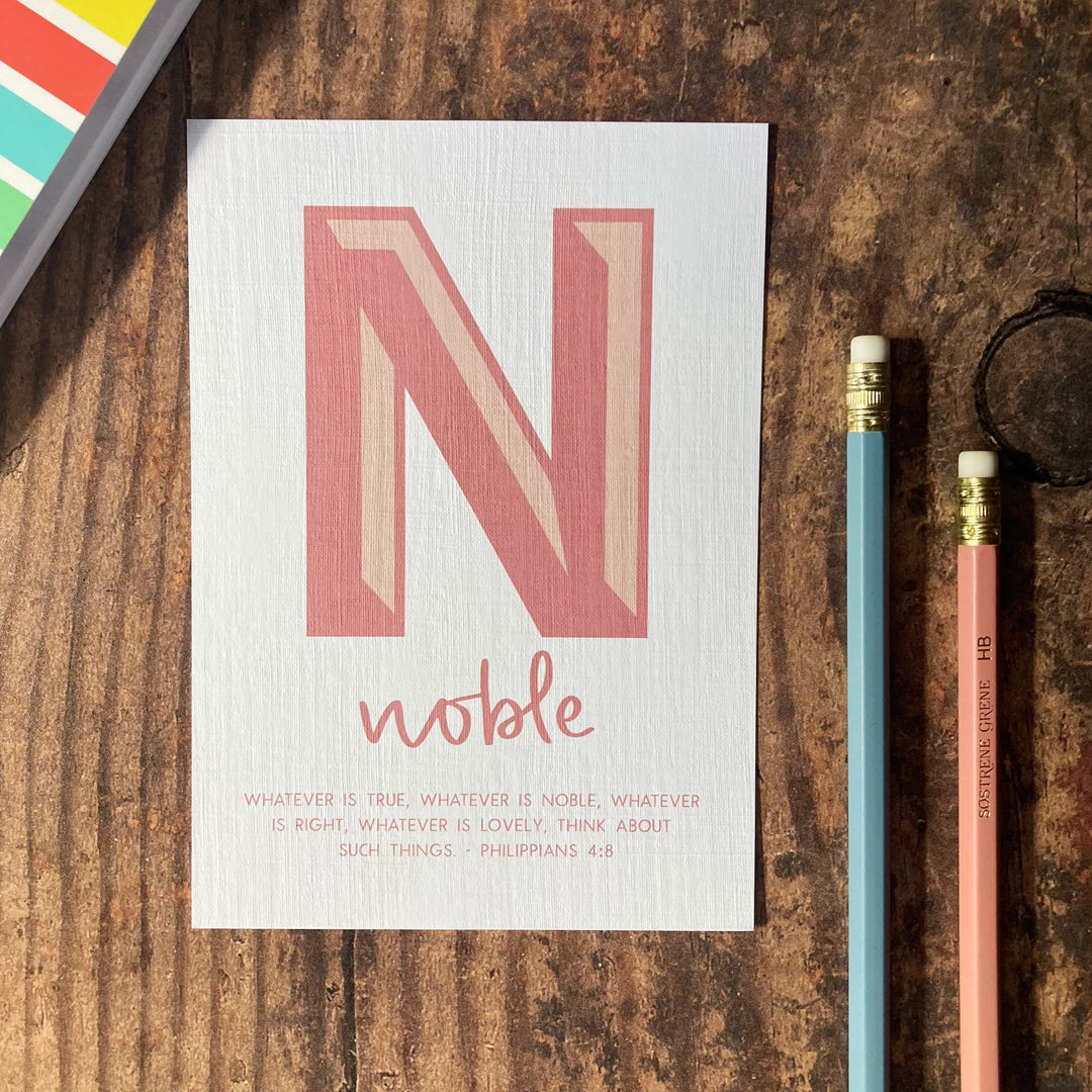 Letter N - A6 Bible Alphabet Print