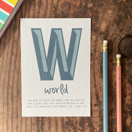 Letter W - A6 Bible Alphabet Print