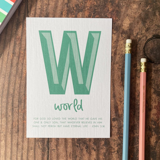 Letter W - A6 Bible Alphabet Print
