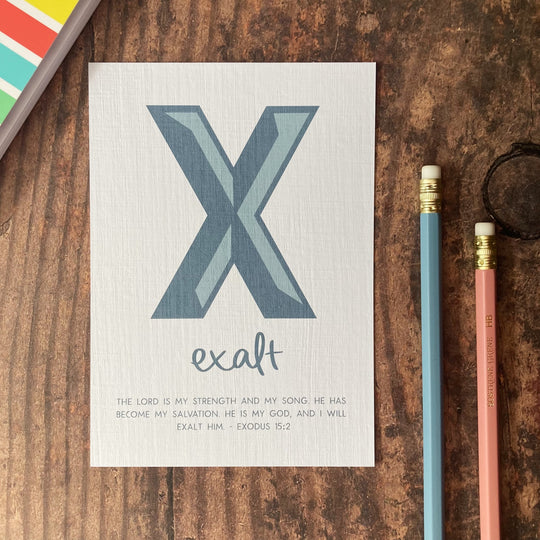 Letter X - A6 Bible Alphabet Print