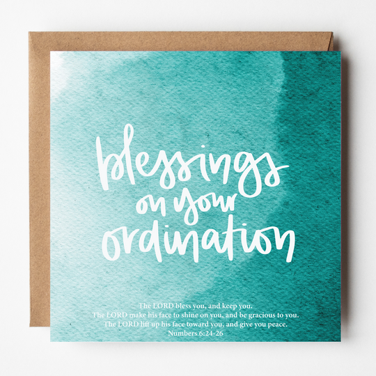 Blessings on your Ordination Greetings Card - Numbers 6:24-26