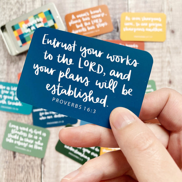 Hand Lettered Scripture Cards Proverbs in a Tin - 15 Hand-Lettered Scripture Cards – Hope and Ginger