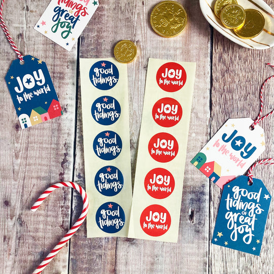 Joyful Christian Christmas Sticker Set (30 or 60 Stickers)