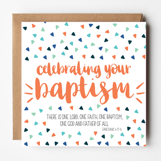 Baptism Greetings Card - Ephesians 4:5-6