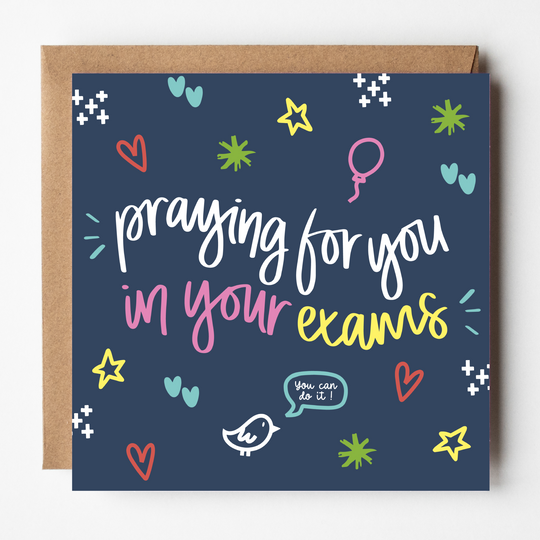 Praying for You in Your Exams Greetings Card