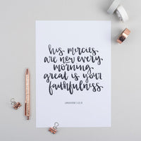 His Mercies are New Every Morning (Lamentations 3) Print