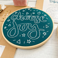 Close up of Choose Joy Christian Embroidery Kit