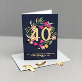 Christian 40th birthday card - gold foil Psalm 91:1 - card standing