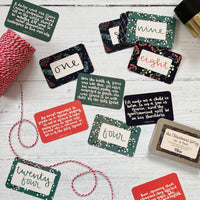 The Christmas Story in a tin - 24 Hand-Lettered Scripture Cards