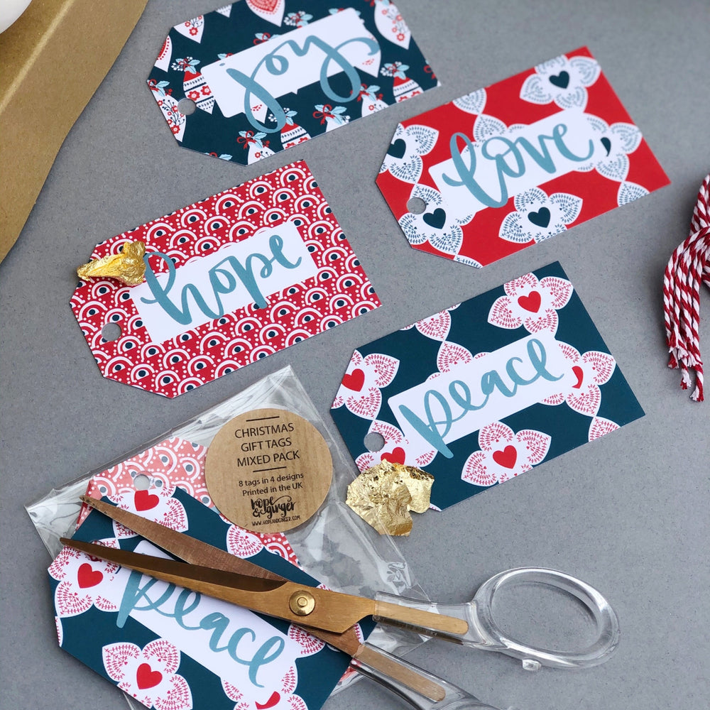 Scandi style Christmas gift tags - 8 and 16 packs