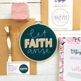 Let Faith arise Christian Embroidery kit - blue and white
